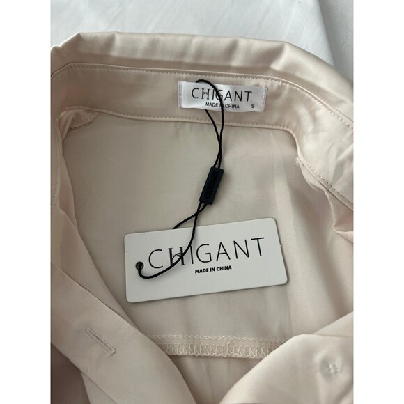 Satin Silk Button Down Blouse - Picture 3 of 4